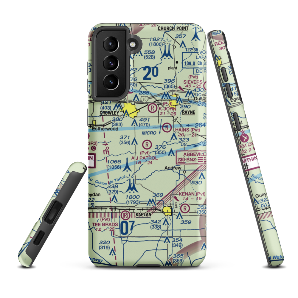 A J Patrol Airport (LS09) VFR Sectional Samsung Phone Case Samsung Galaxy S21 FE model shown