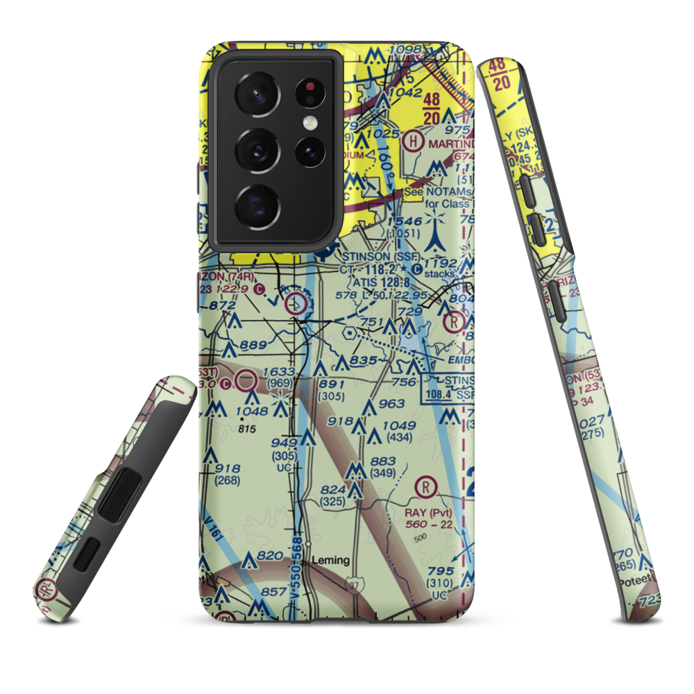 A W Ranch Airport (XS79) VFR Sectional Samsung Phone Case Samsung Galaxy S21 Plus model shown