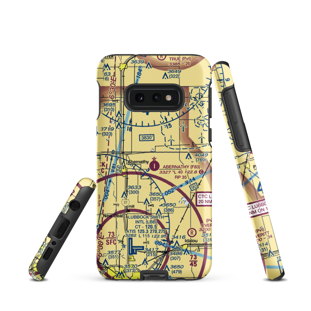 Abernathy Municipal Airport (F83) VFR Sectional Samsung Phone Case Samsung Galaxy S10 Plus model shown