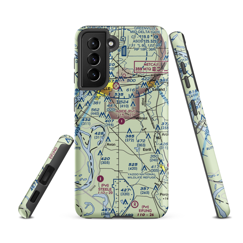Abide Airpark (MS30) VFR Sectional Samsung Phone Case Samsung Galaxy S21 FE model shown