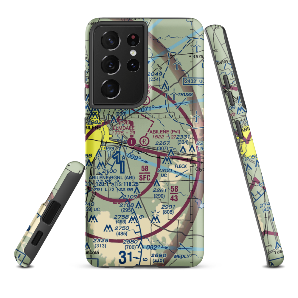 Abilene Executive Airpark (TX00) VFR Sectional Samsung Phone Case Samsung Galaxy S21 Ultra model shown