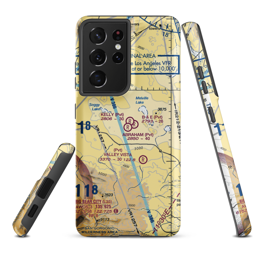 Abraham Ranch Airport (7CA1) VFR Sectional Samsung Phone Case Samsung Galaxy S21 Plus model shown