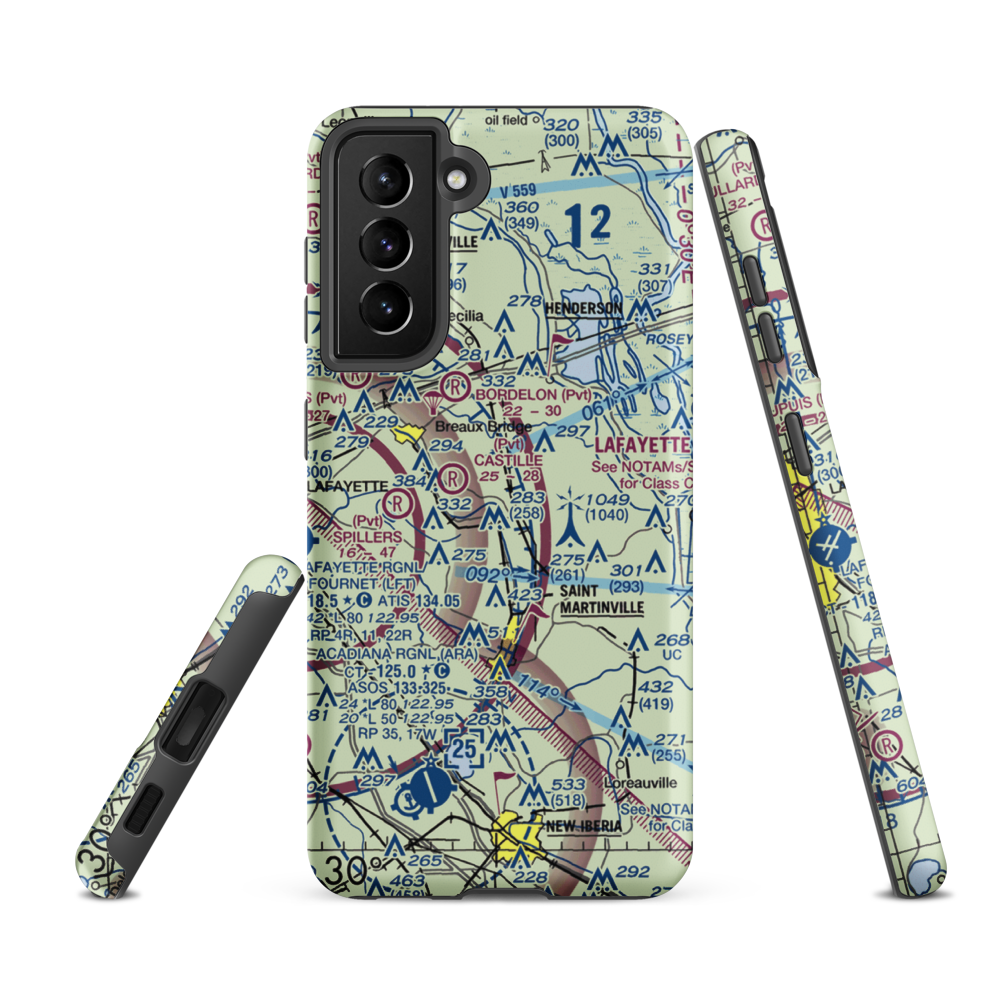 Ace Flying Airport (38LS) VFR Sectional Samsung Phone Case Samsung Galaxy S21 FE model shown