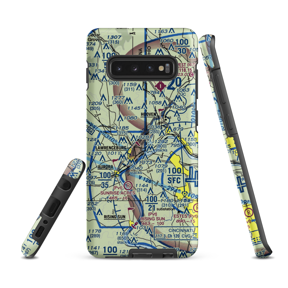 Action Airpark (I38) VFR Sectional Samsung Phone Case Samsung Galaxy S10 Plus model shown