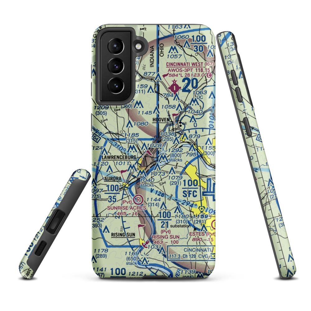 Action Airpark (I38) VFR Sectional Samsung Phone Case Samsung Galaxy S21 FE model shown