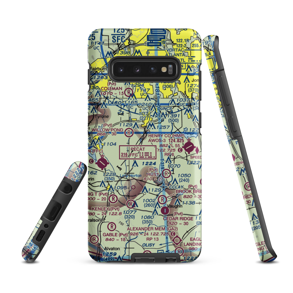 Adams Airport (GA91) VFR Sectional Samsung Phone Case Samsung Galaxy S10 Plus model shown