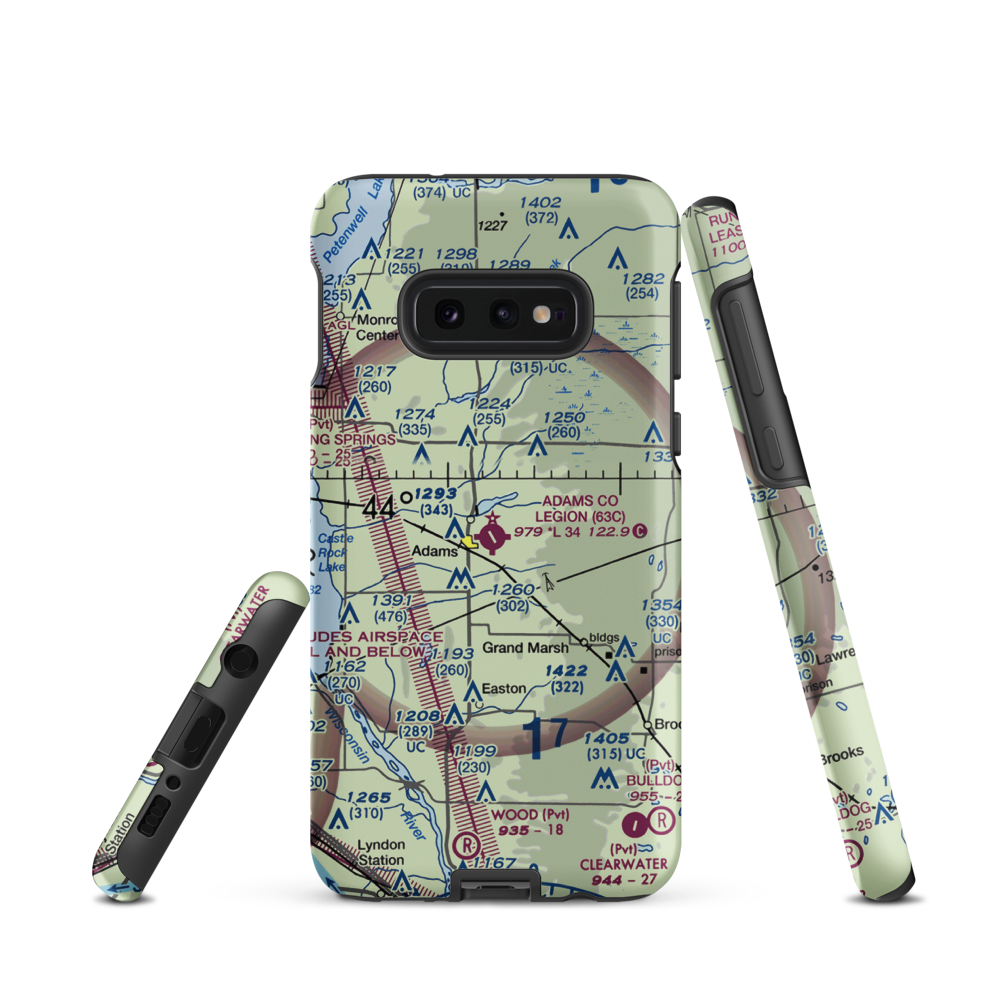 Adams County Legion Field (63C) VFR Sectional Samsung Phone Case Samsung Galaxy S10e model shown