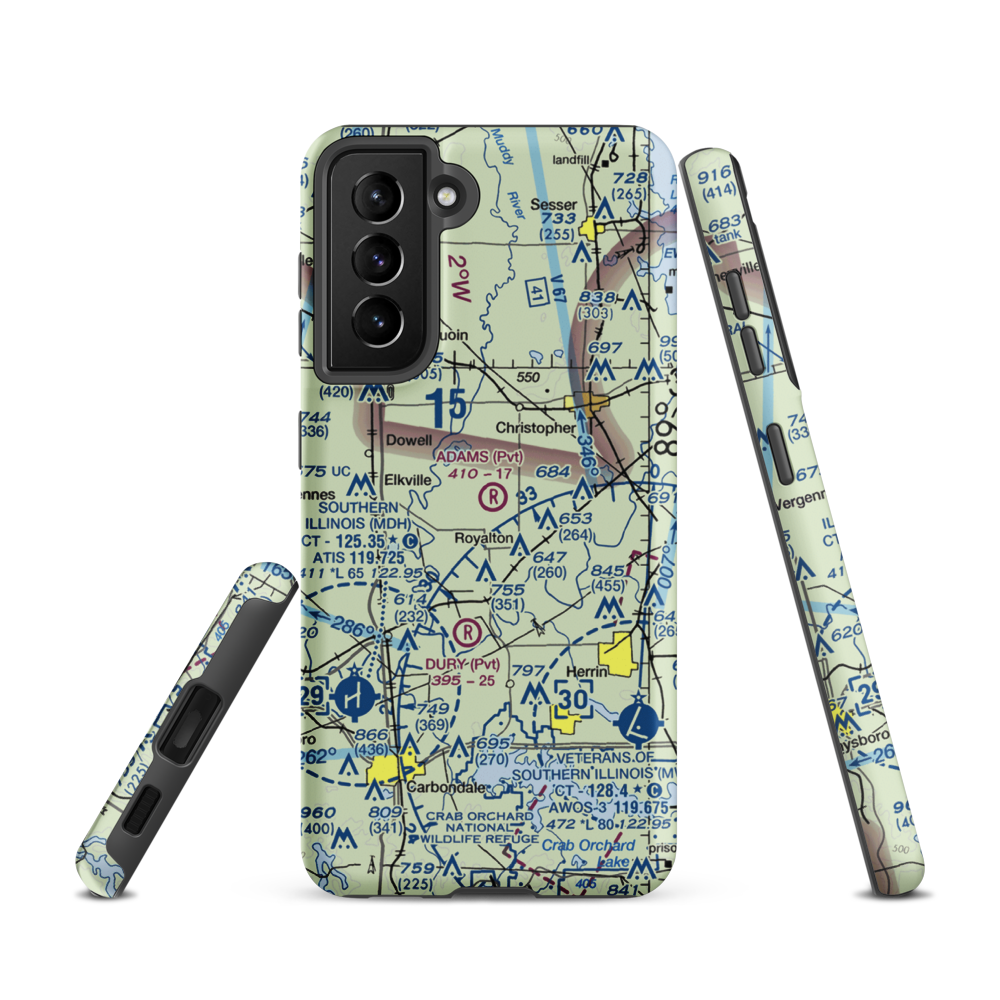 Adams Private Airport (94IS) VFR Sectional Samsung Phone Case Samsung Galaxy S21 model shown
