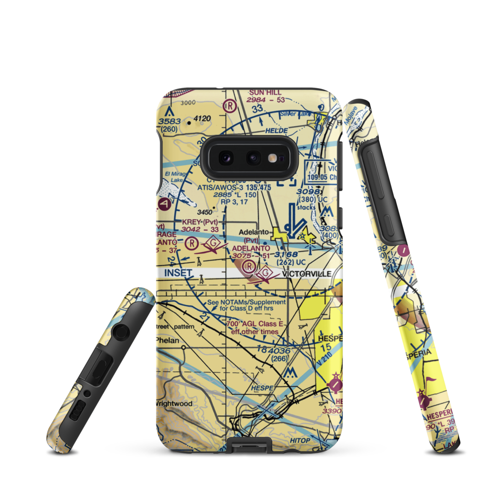 Adelanto Airport (52CL) VFR Sectional Samsung Phone Case Samsung Galaxy S10 Plus model shown