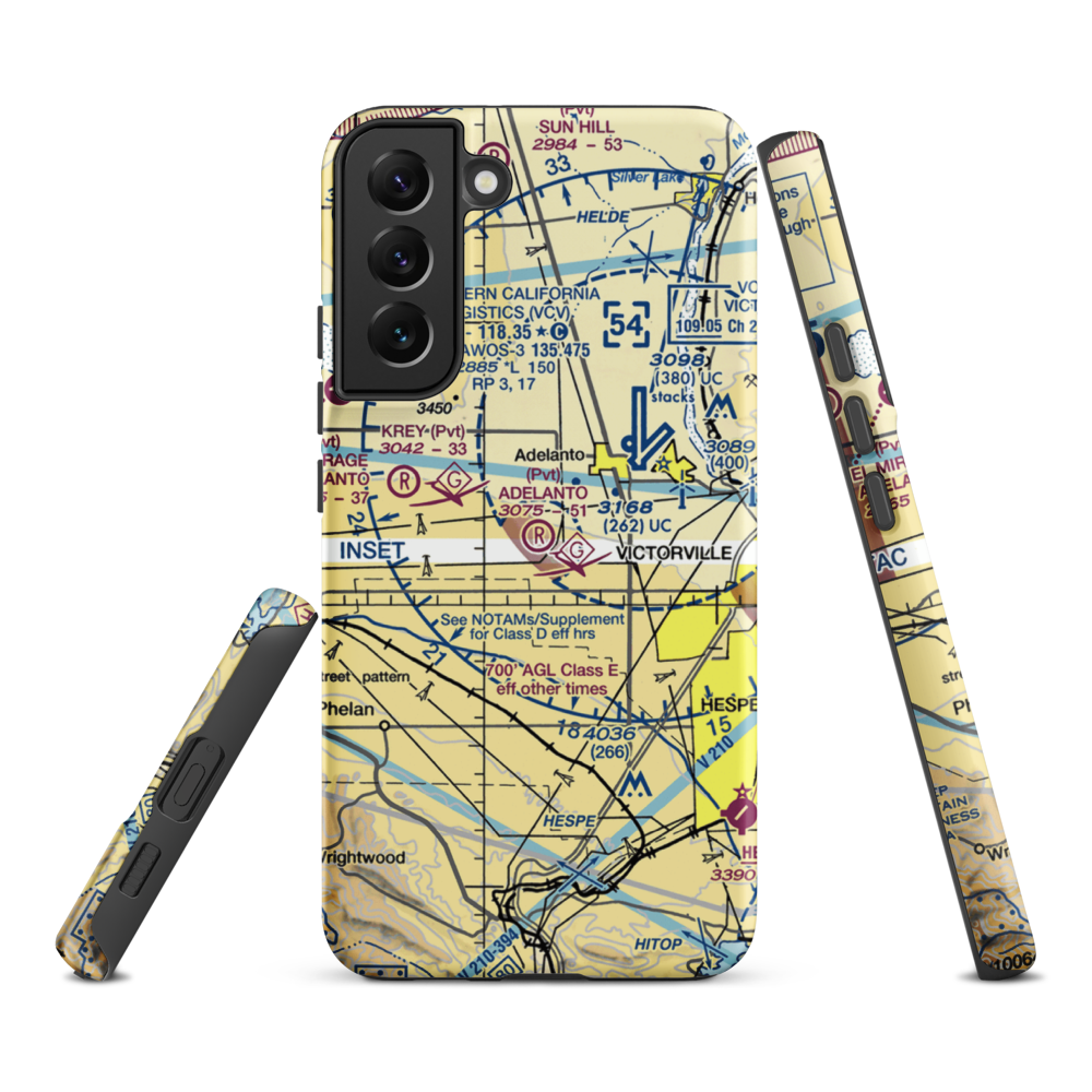 Adelanto Airport (52CL) VFR Sectional Samsung Phone Case Samsung Galaxy S22 Plus model shown
