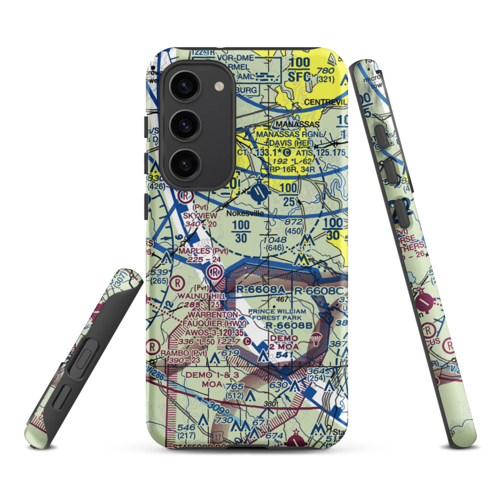 Aden Field (VA71) VFR Sectional Samsung Phone Case Samsung Galaxy S23 Plus model shown