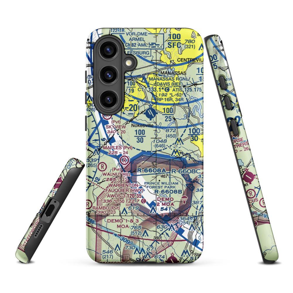 Aden Field (VA71) VFR Sectional Samsung Phone Case Samsung Galaxy S24 Plus model shown