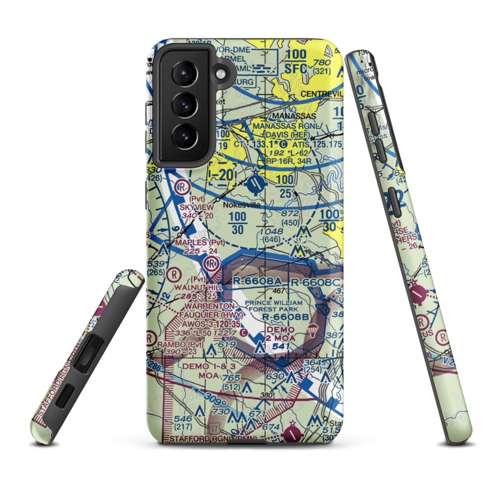 Aden Field (VA71) VFR Sectional Samsung Phone Case Samsung Galaxy S21 FE model shown
