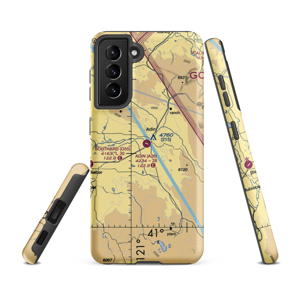 Adin Airport (A26) VFR Sectional Samsung Phone Case Samsung Galaxy S21 Ultra model shown