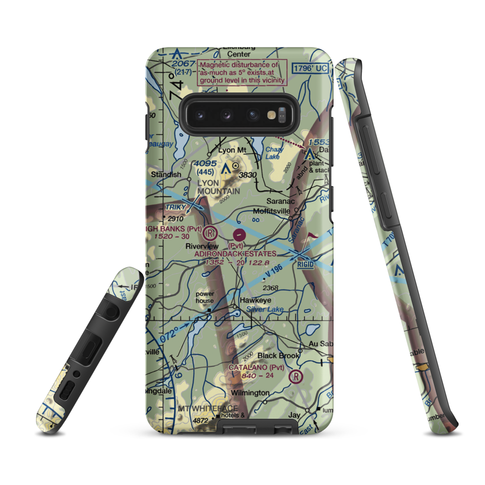 Adirondack Airpark Estates Airport (NY17) VFR Sectional Samsung Phone Case Samsung Galaxy S10 Plus model shown