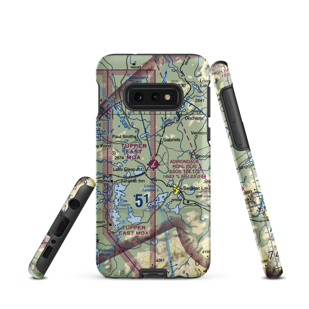 Adirondack Regional Airport (SLK) VFR Sectional Samsung Phone Case Samsung Galaxy S10e model shown