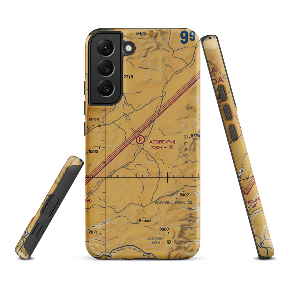 Adobe Ranch Private Airport (NM37) VFR Sectional Samsung Phone Case Samsung Galaxy S22 Plus model shown