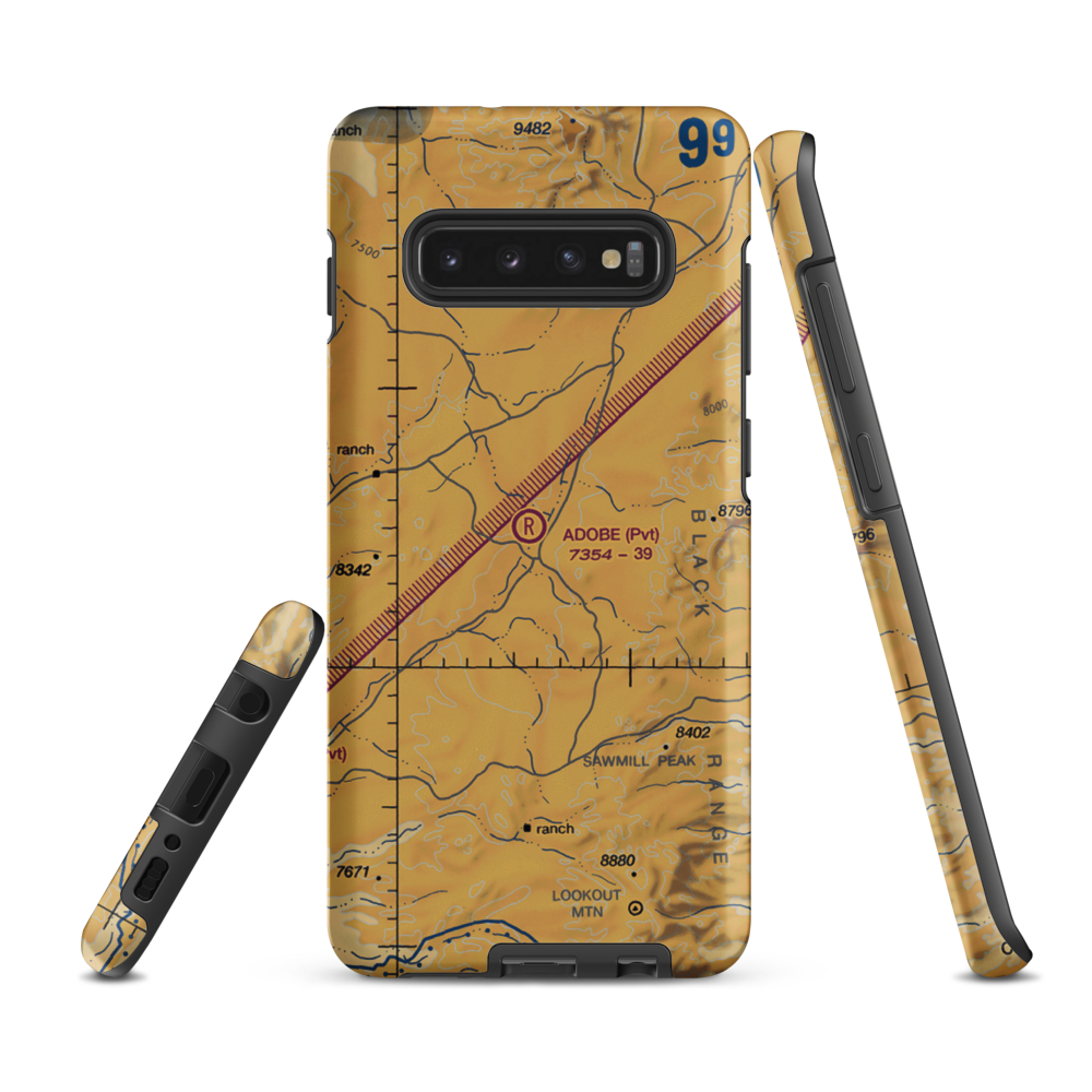 Adobe Ranch Private Airport (NM37) VFR Sectional Samsung Phone Case Samsung Galaxy S10 Plus model shown