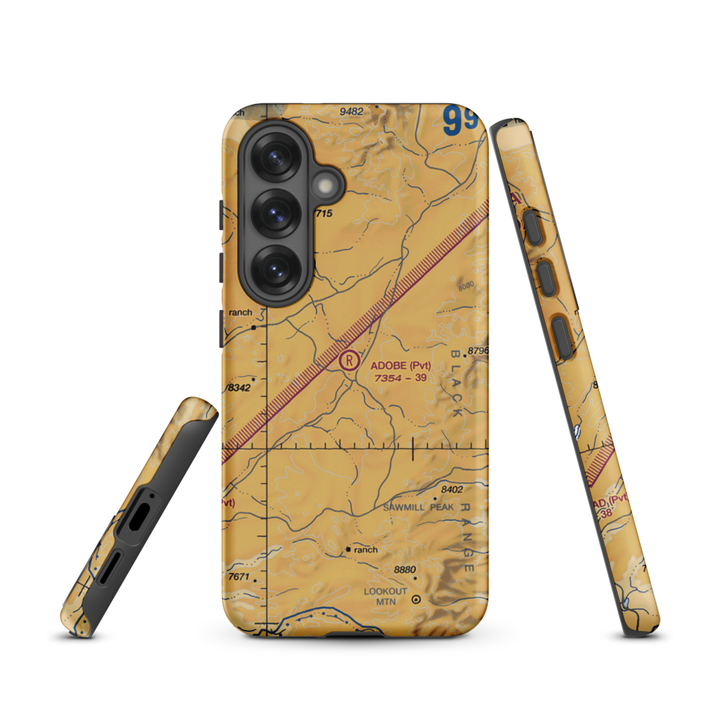 Adobe Ranch Private Airport (NM37) VFR Sectional Samsung Phone Case Samsung Galaxy S25 model shown