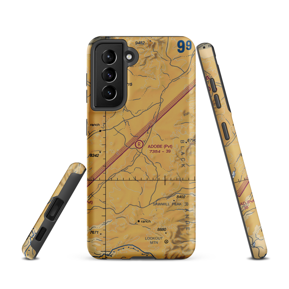Adobe Ranch Private Airport (NM37) VFR Sectional Samsung Phone Case Samsung Galaxy S21 model shown