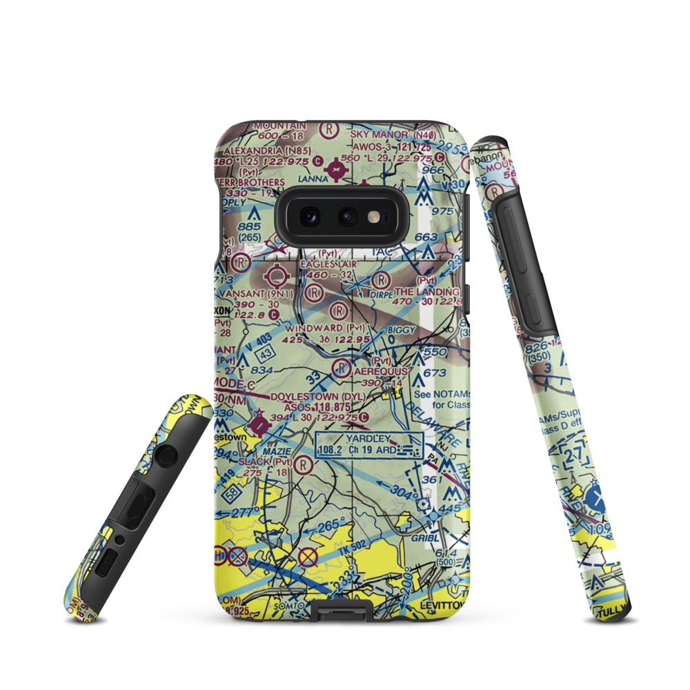 Aerequus Airport (38PA) VFR Sectional Samsung Phone Case Samsung Galaxy S10 Plus model shown