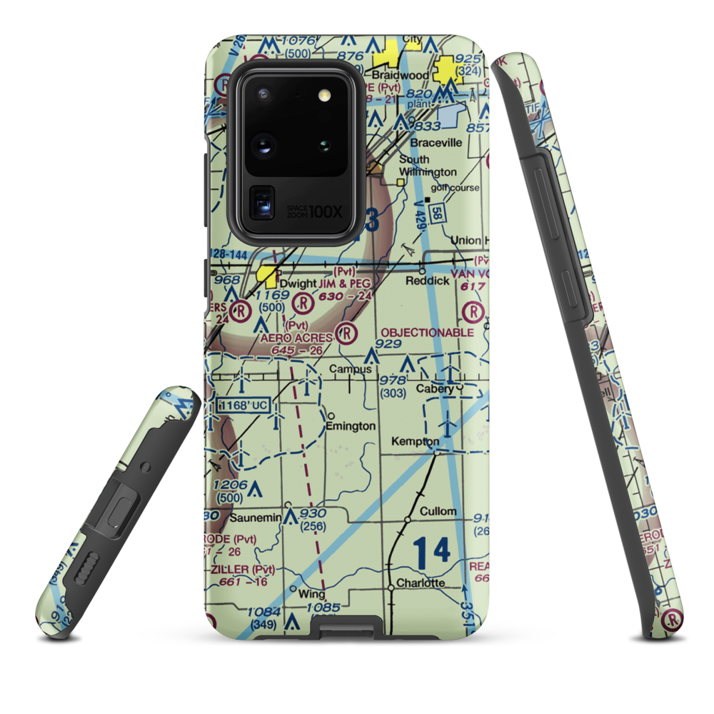 Aero Acres Airport (IL51) VFR Sectional Samsung Phone Case Samsung Galaxy S20 Ultra model shown