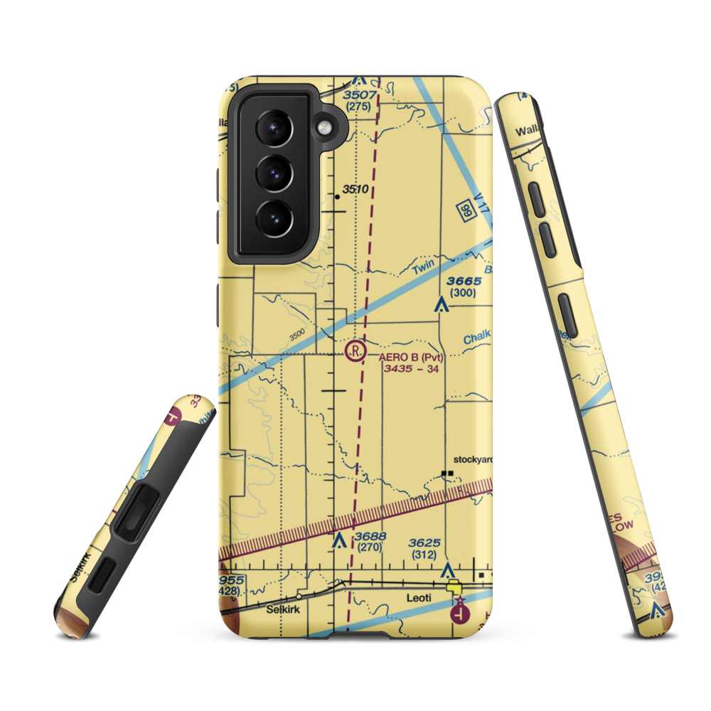 Aero B Ranch Airport (00AA) VFR Sectional Samsung Phone Case Samsung Galaxy S21 FE model shown