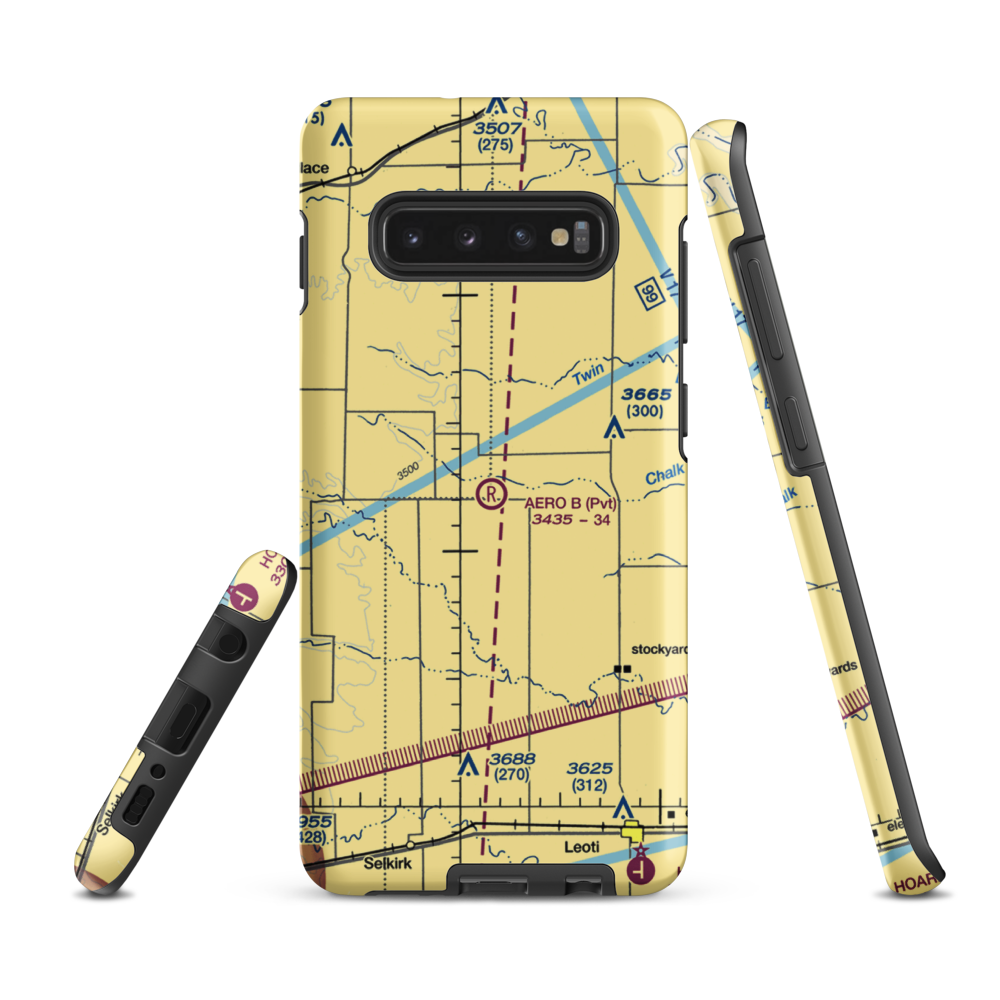 Aero B Ranch Airport (00AA) VFR Sectional Samsung Phone Case Samsung Galaxy S10 Plus model shown