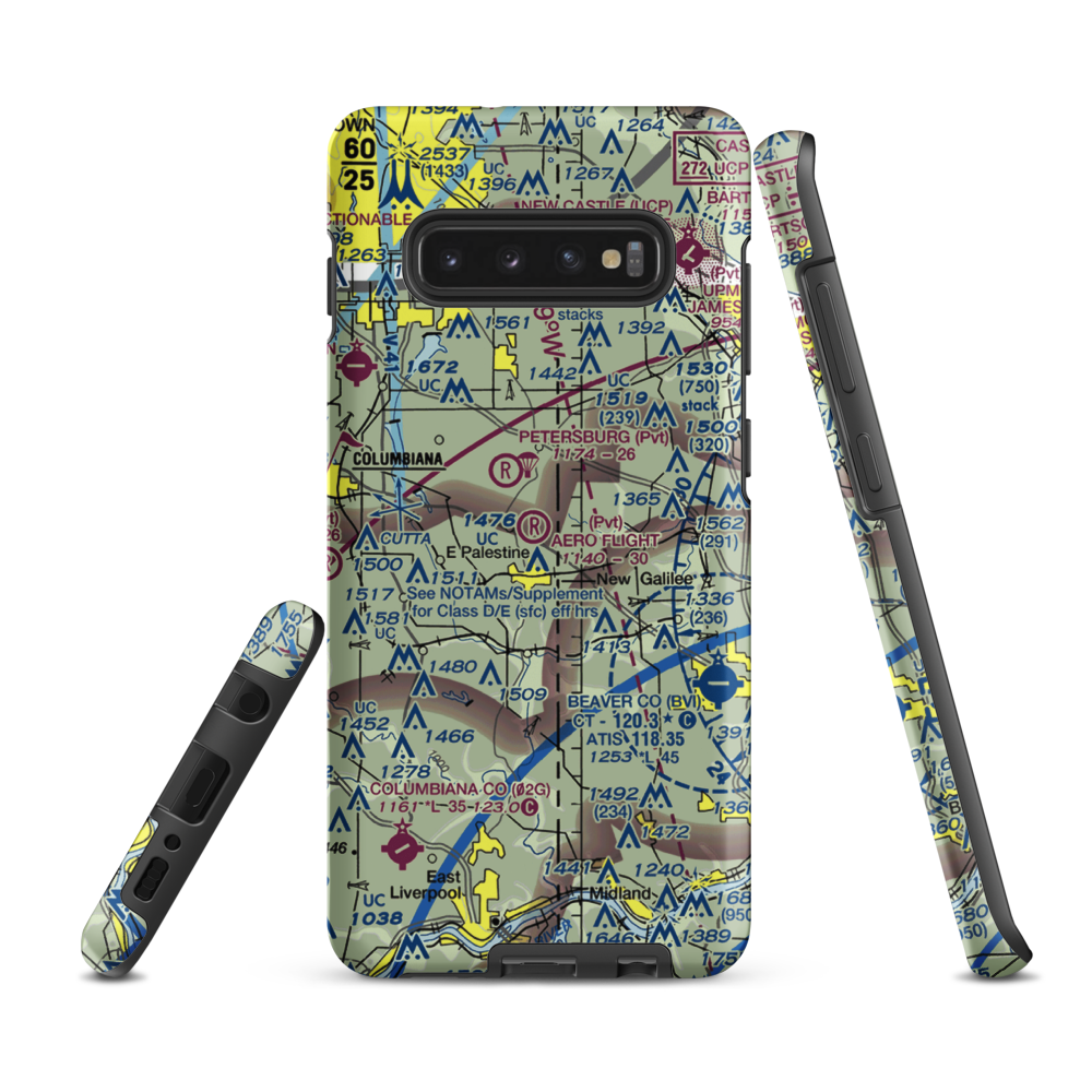 Aero Flight Center Airport (55OI) VFR Sectional Samsung Phone Case Samsung Galaxy S10 Plus model shown