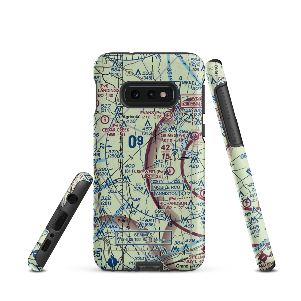 Aerohead Airport (MS27) VFR Sectional Samsung Phone Case Samsung Galaxy S10e model shown