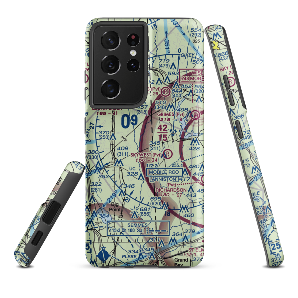 Aerohead Airport (MS27) VFR Sectional Samsung Phone Case Samsung Galaxy S21 Ultra model shown