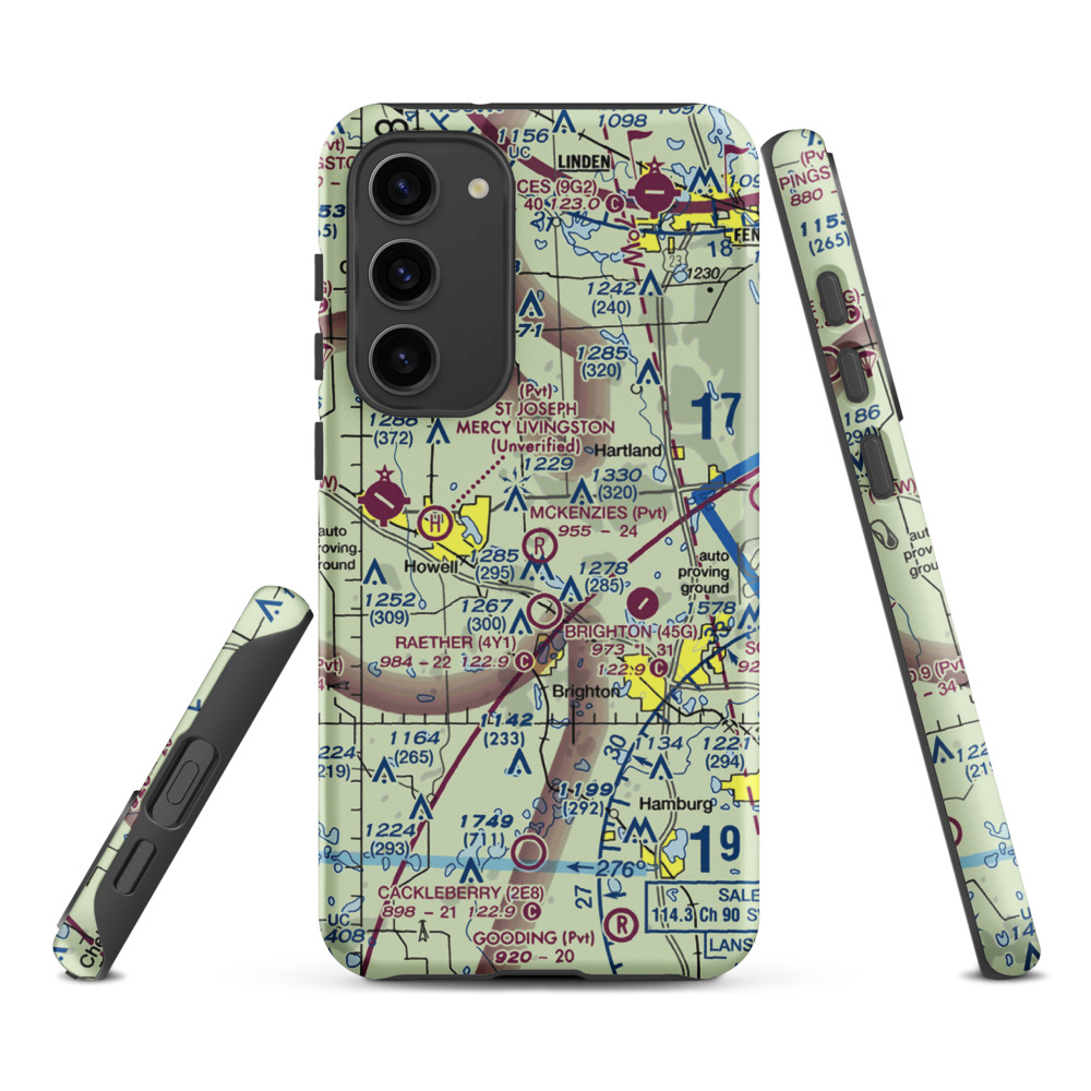 Aeronut Park Balloonport (13M) VFR Sectional Samsung Phone Case Samsung Galaxy S23 Plus model shown
