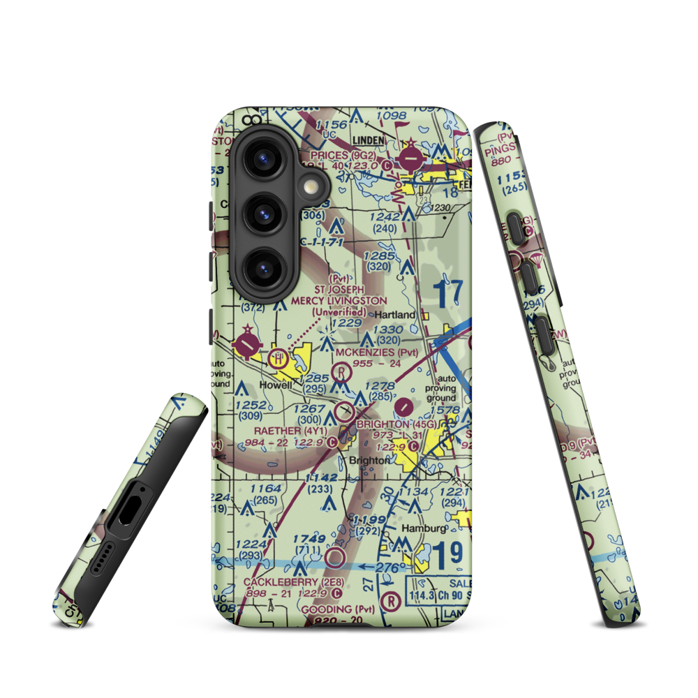 Aeronut Park Balloonport (13M) VFR Sectional Samsung Phone Case Samsung Galaxy S24 model shown