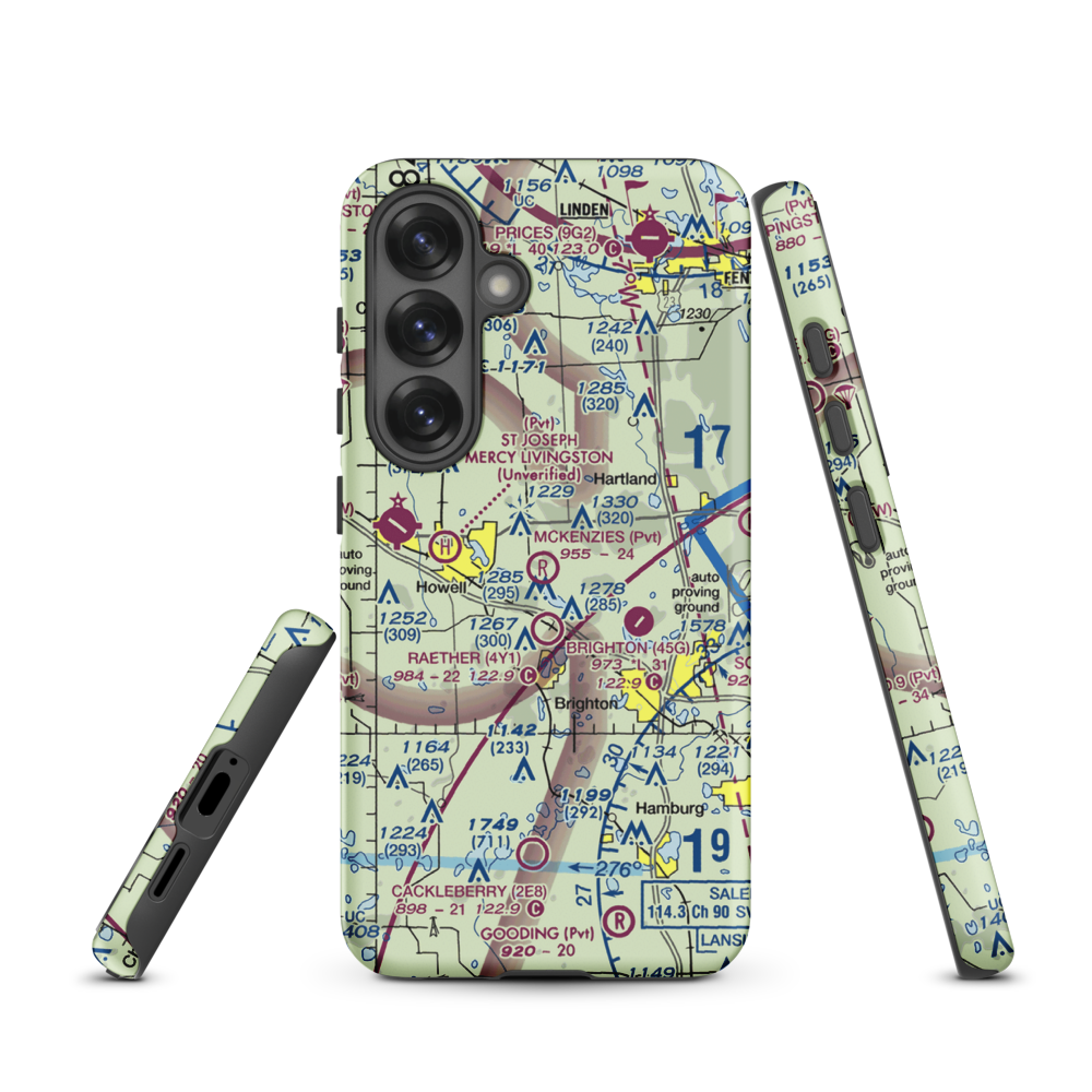 Aeronut Park Balloonport (13M) VFR Sectional Samsung Phone Case Samsung Galaxy S25 model shown