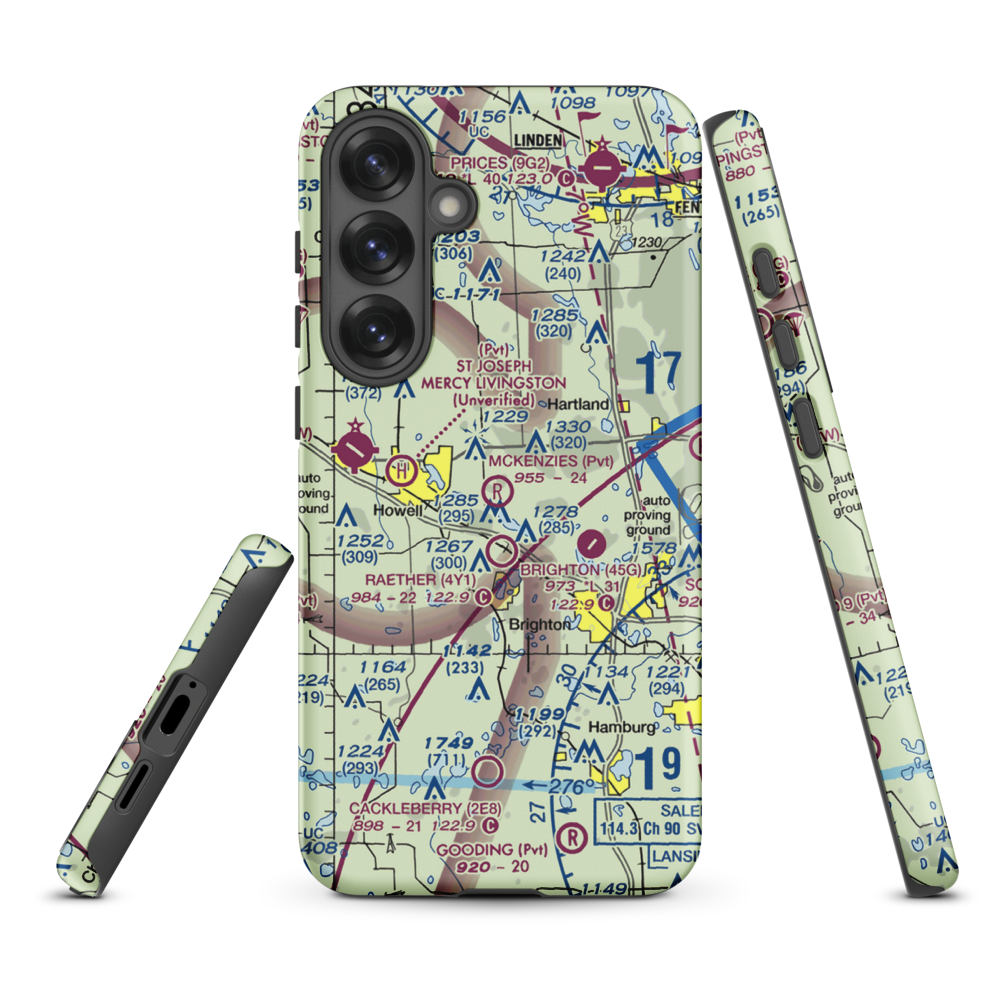 Aeronut Park Balloonport (13M) VFR Sectional Samsung Phone Case Samsung Galaxy S25 Plus model shown