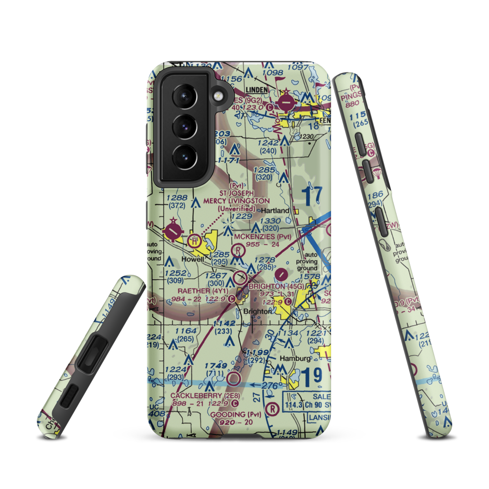 Aeronut Park Balloonport (13M) VFR Sectional Samsung Phone Case Samsung Galaxy S21 model shown
