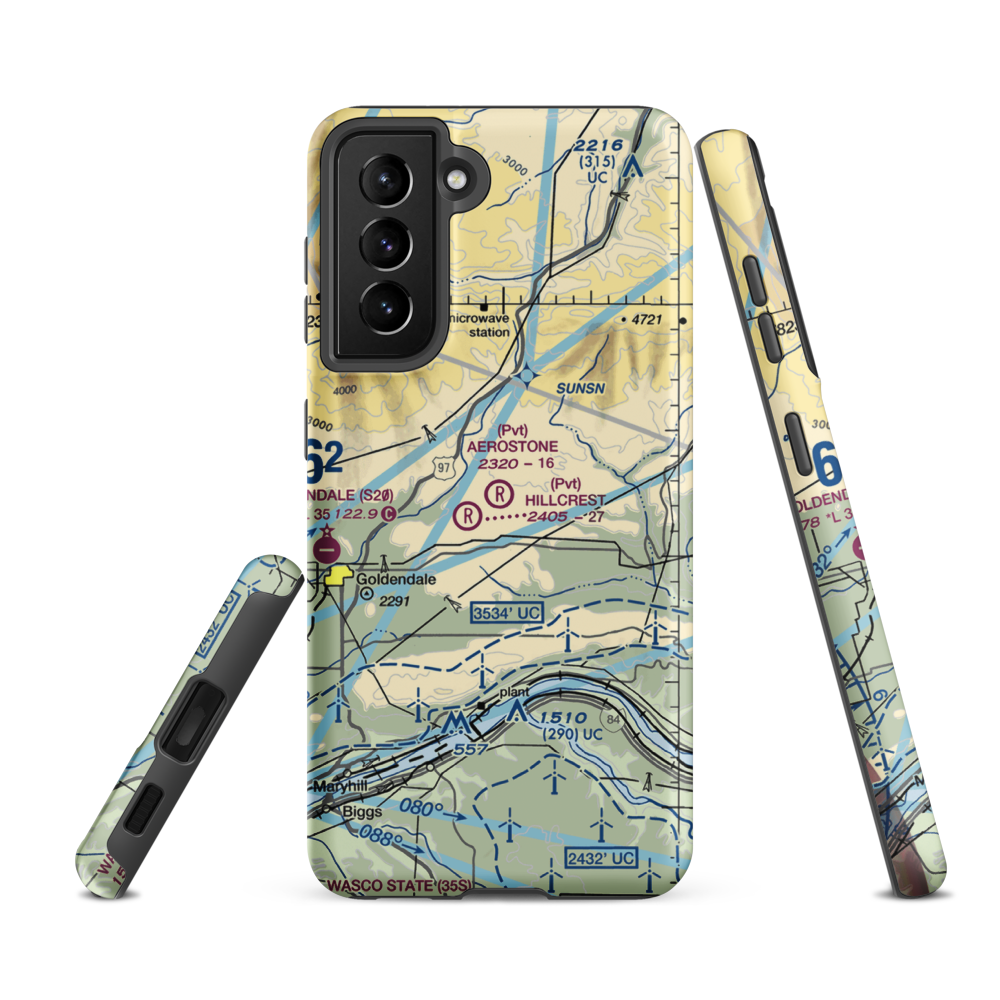 Aerostone Ranch Airport (03WN) VFR Sectional Samsung Phone Case Samsung Galaxy S21 FE model shown