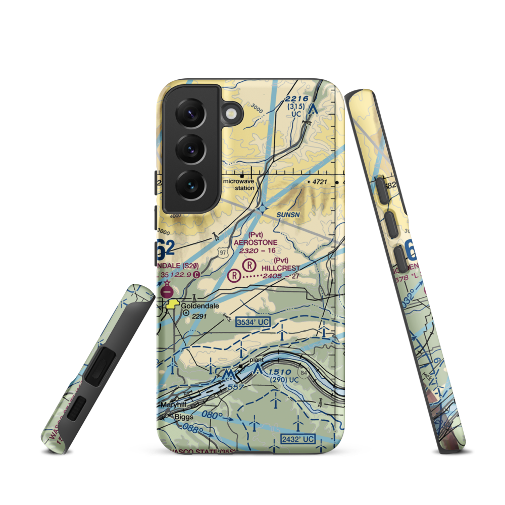 Aerostone Ranch Airport (03WN) VFR Sectional Samsung Phone Case Samsung Galaxy S22 model shown
