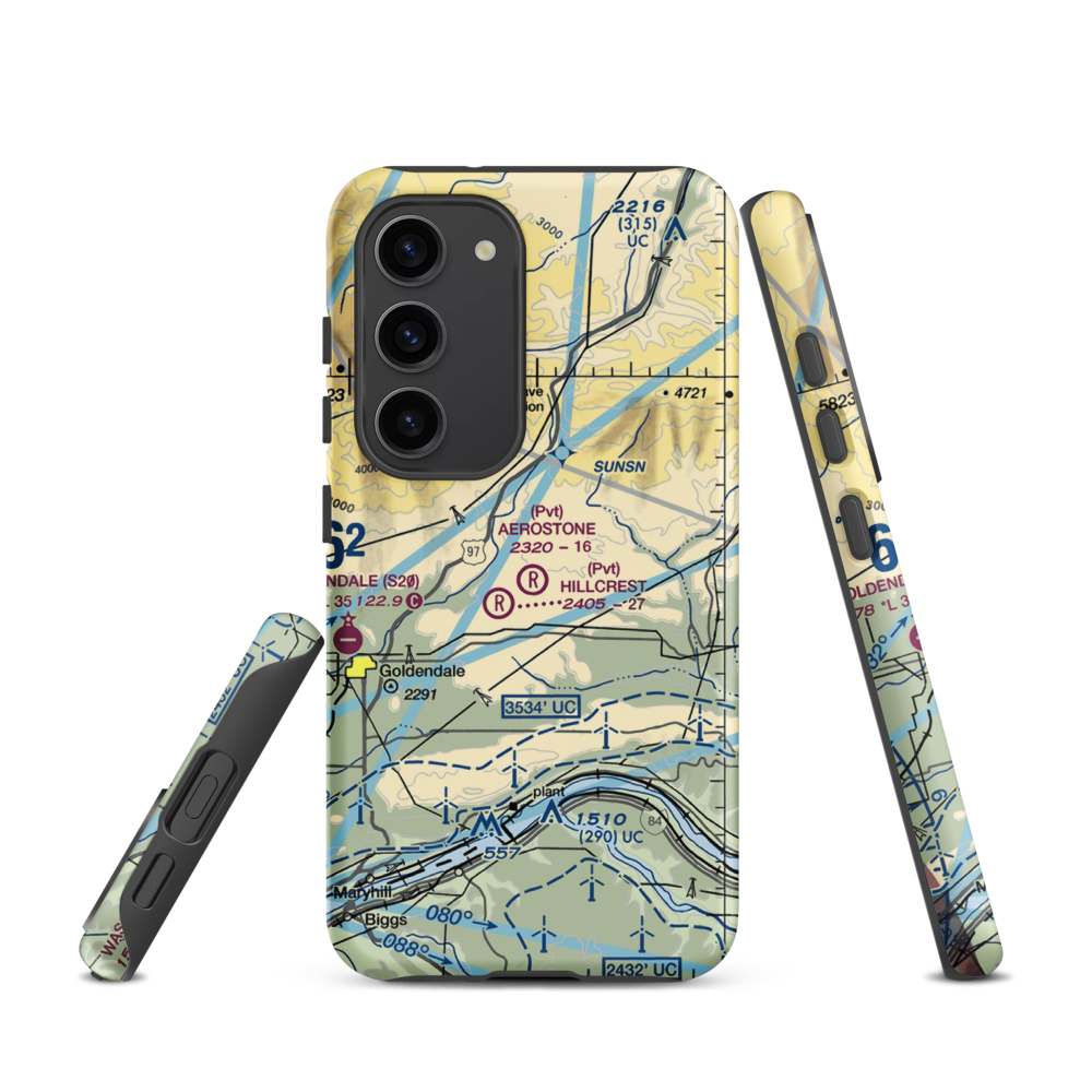 Aerostone Ranch Airport (03WN) VFR Sectional Samsung Phone Case Samsung Galaxy S23 model shown