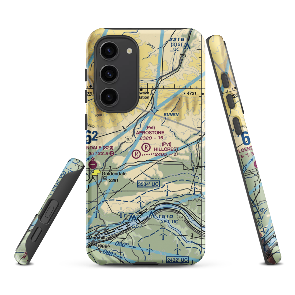 Aerostone Ranch Airport (03WN) VFR Sectional Samsung Phone Case Samsung Galaxy S23 Plus model shown