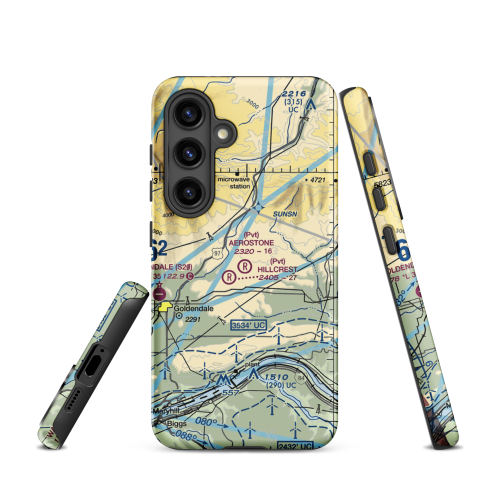 Aerostone Ranch Airport (03WN) VFR Sectional Samsung Phone Case Samsung Galaxy S24 model shown