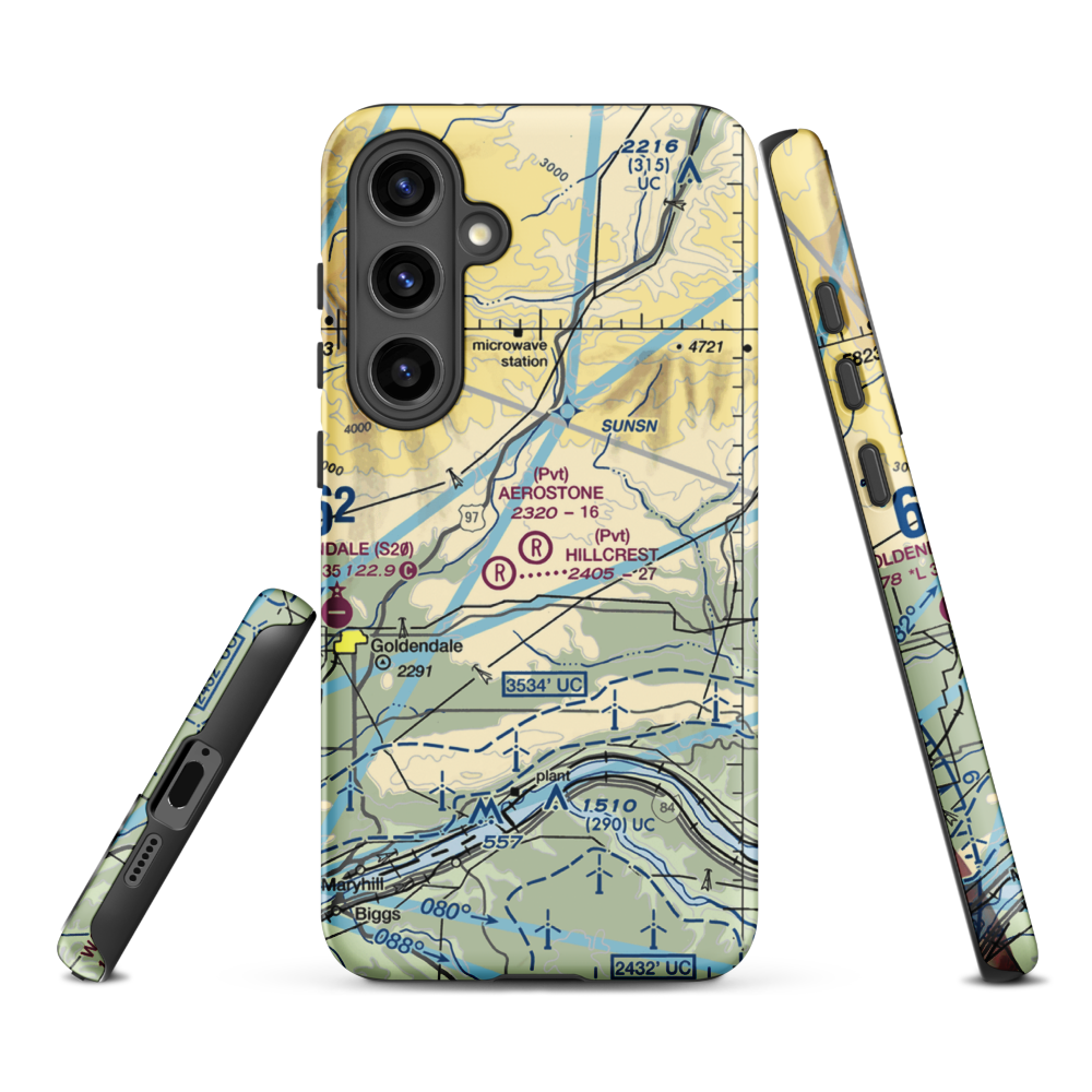 Aerostone Ranch Airport (03WN) VFR Sectional Samsung Phone Case Samsung Galaxy S24 Plus model shown