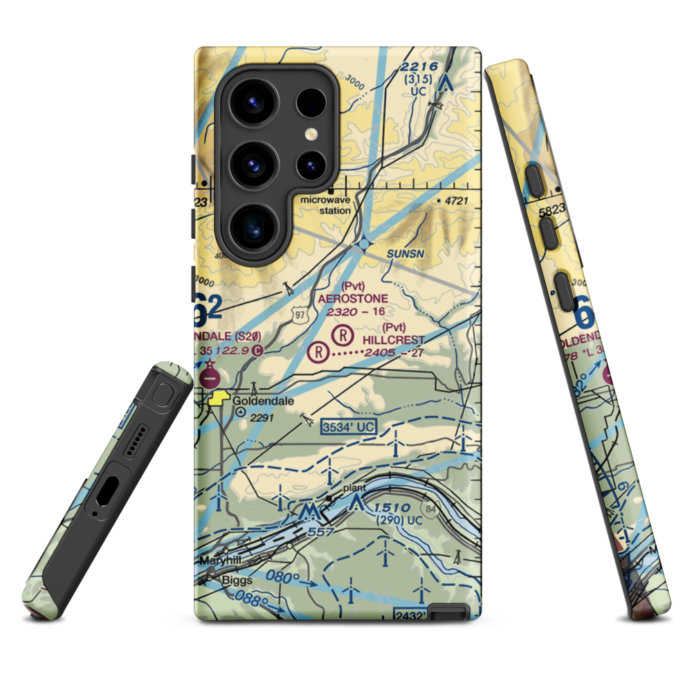Aerostone Ranch Airport (03WN) VFR Sectional Samsung Phone Case Samsung Galaxy S24 Ultra model shown