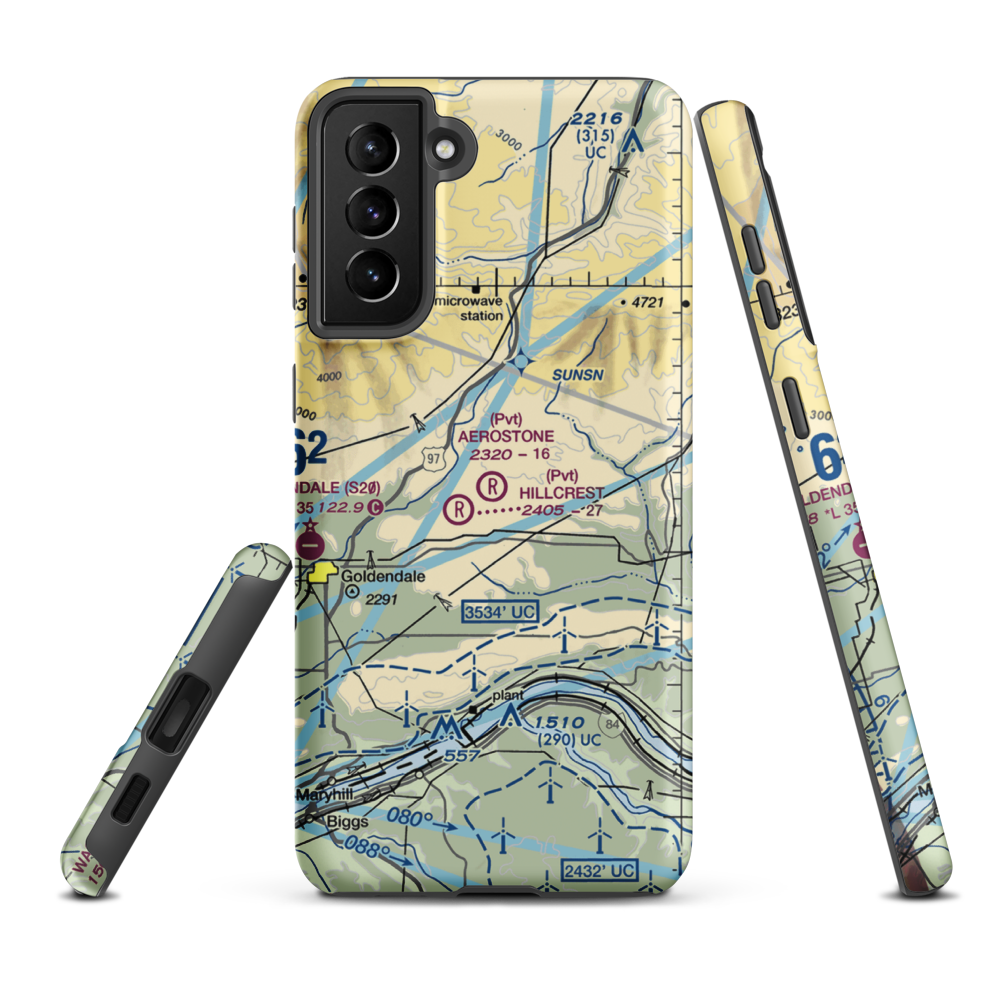 Aerostone Ranch Airport (03WN) VFR Sectional Samsung Phone Case Samsung Galaxy S21 Plus model shown