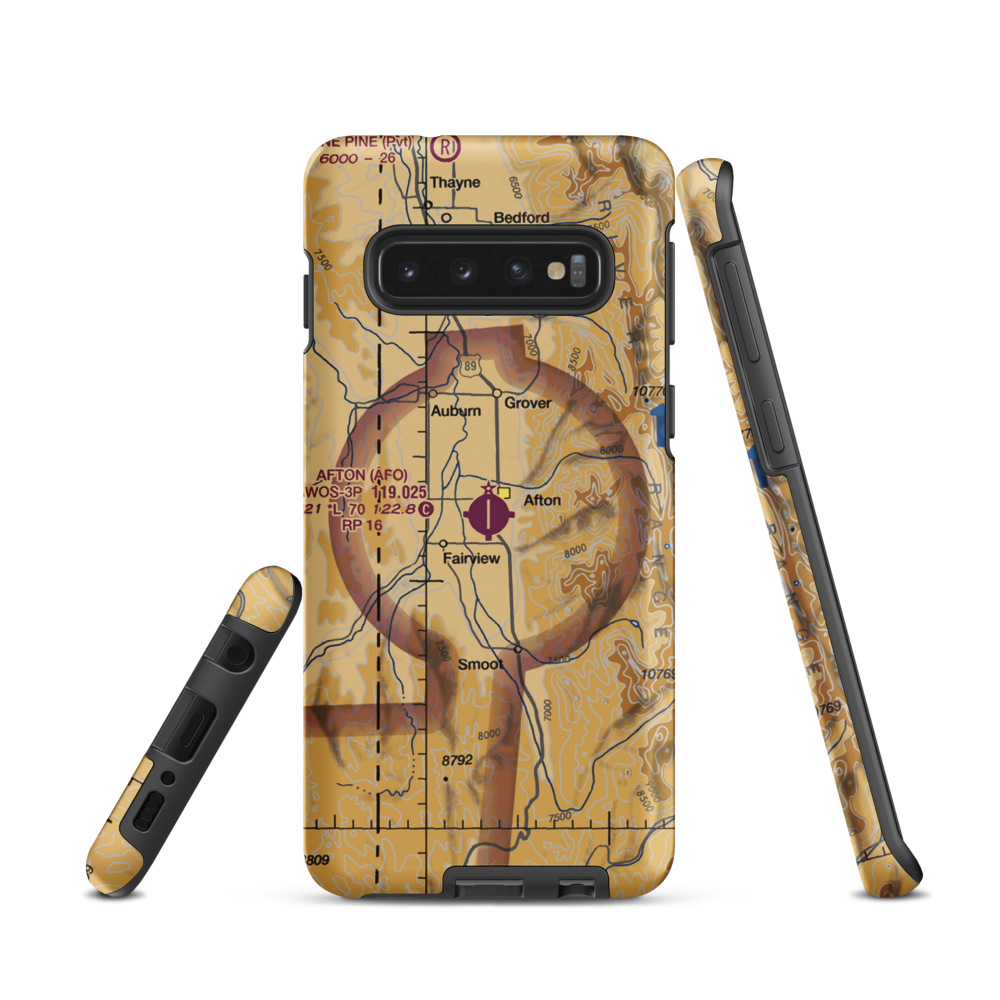 Afton Municipal Airport (AFO) VFR Sectional Samsung Phone Case Samsung Galaxy S10 model shown