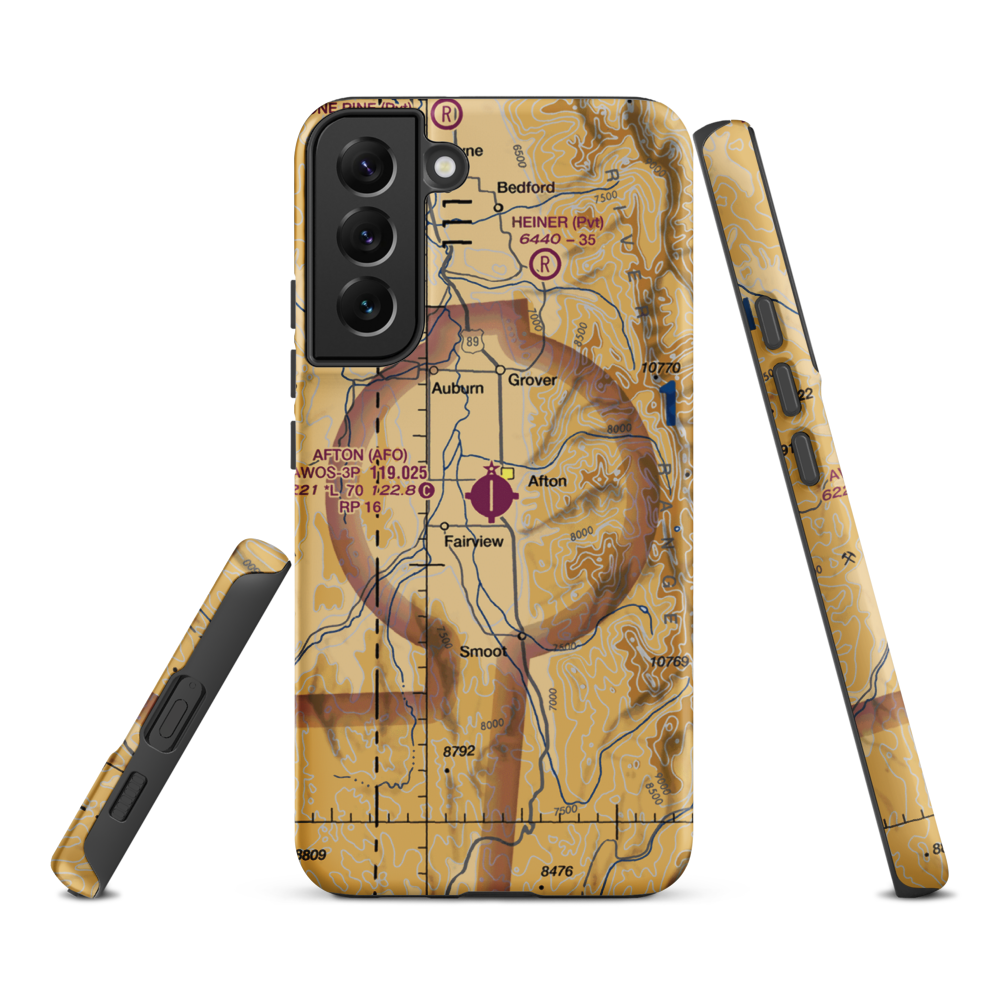 Afton Municipal Airport (AFO) VFR Sectional Samsung Phone Case Samsung Galaxy S22 Plus model shown