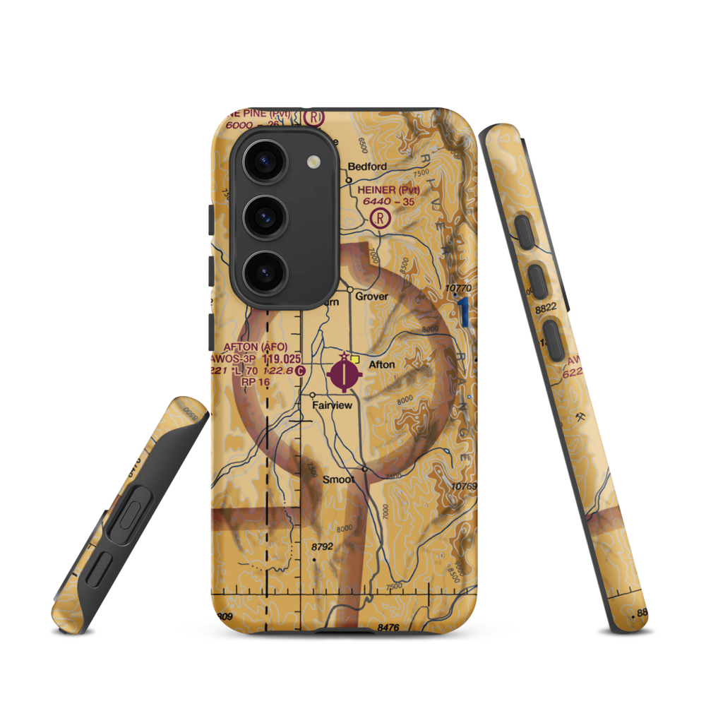 Afton Municipal Airport (AFO) VFR Sectional Samsung Phone Case Samsung Galaxy S23 model shown