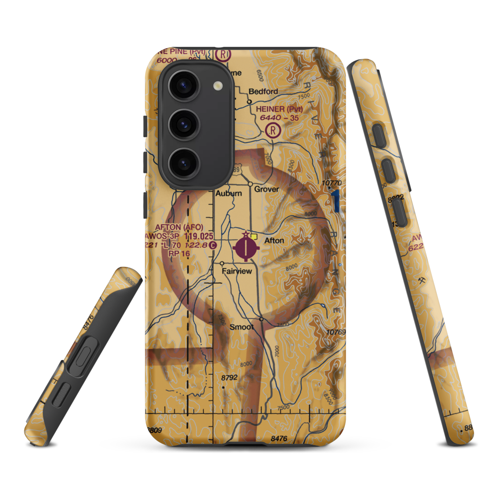 Afton Municipal Airport (AFO) VFR Sectional Samsung Phone Case Samsung Galaxy S23 Plus model shown