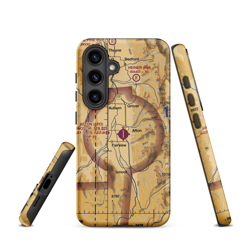 Afton Municipal Airport (AFO) VFR Sectional Samsung Phone Case Samsung Galaxy S24 model shown