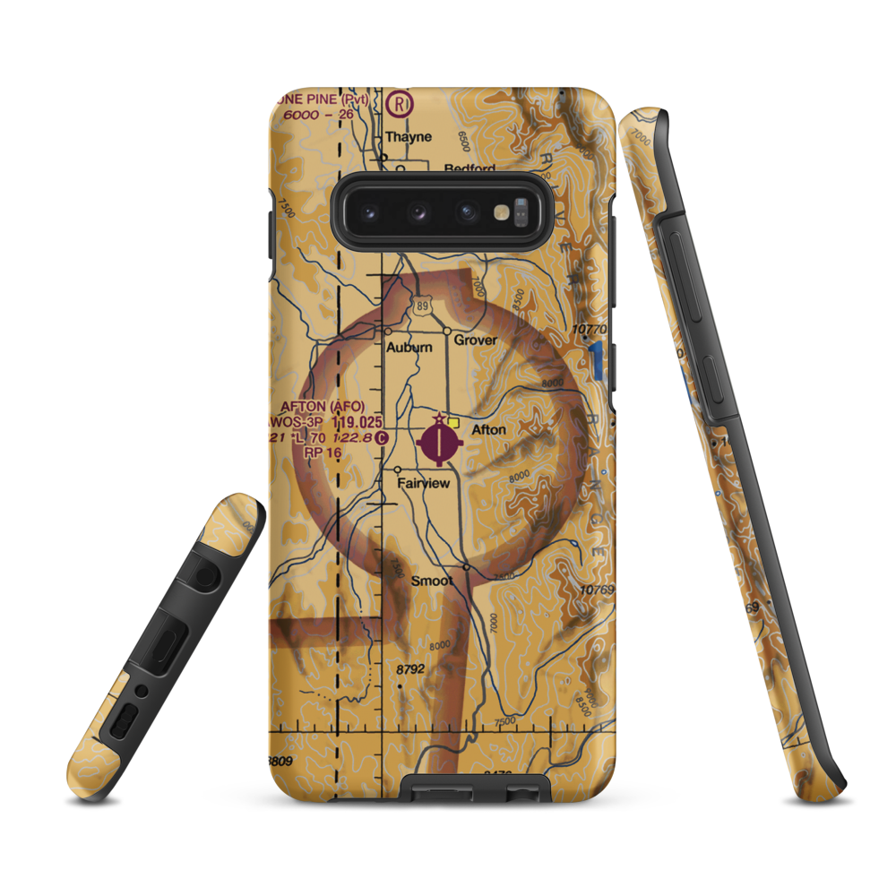 Afton Municipal Airport (AFO) VFR Sectional Samsung Phone Case Samsung Galaxy S10 Plus model shown